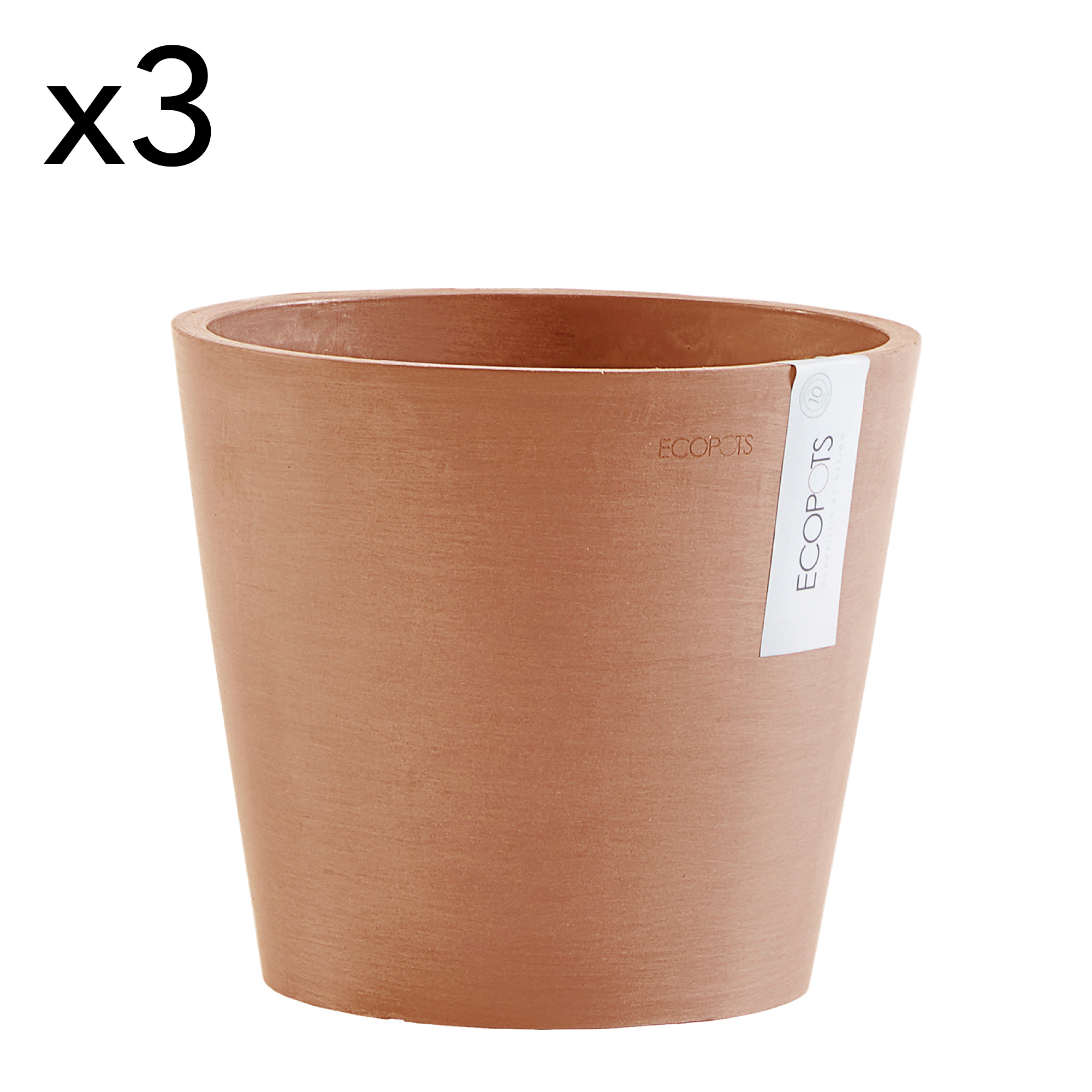 Lot de 3 pots de fleurs terracotta D20 (photo) Lot de 3 pots de fleurs terracotta D20