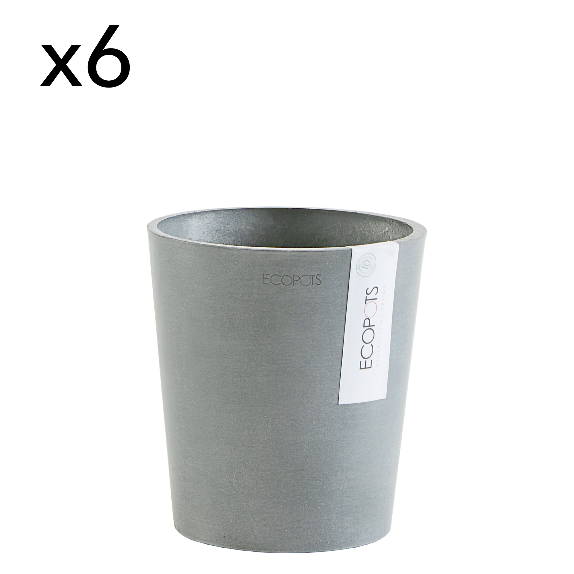 Lot de 6 pots de fleurs bleu grey D14 (photo) Lot de 6 pots de fleurs bleu grey D14