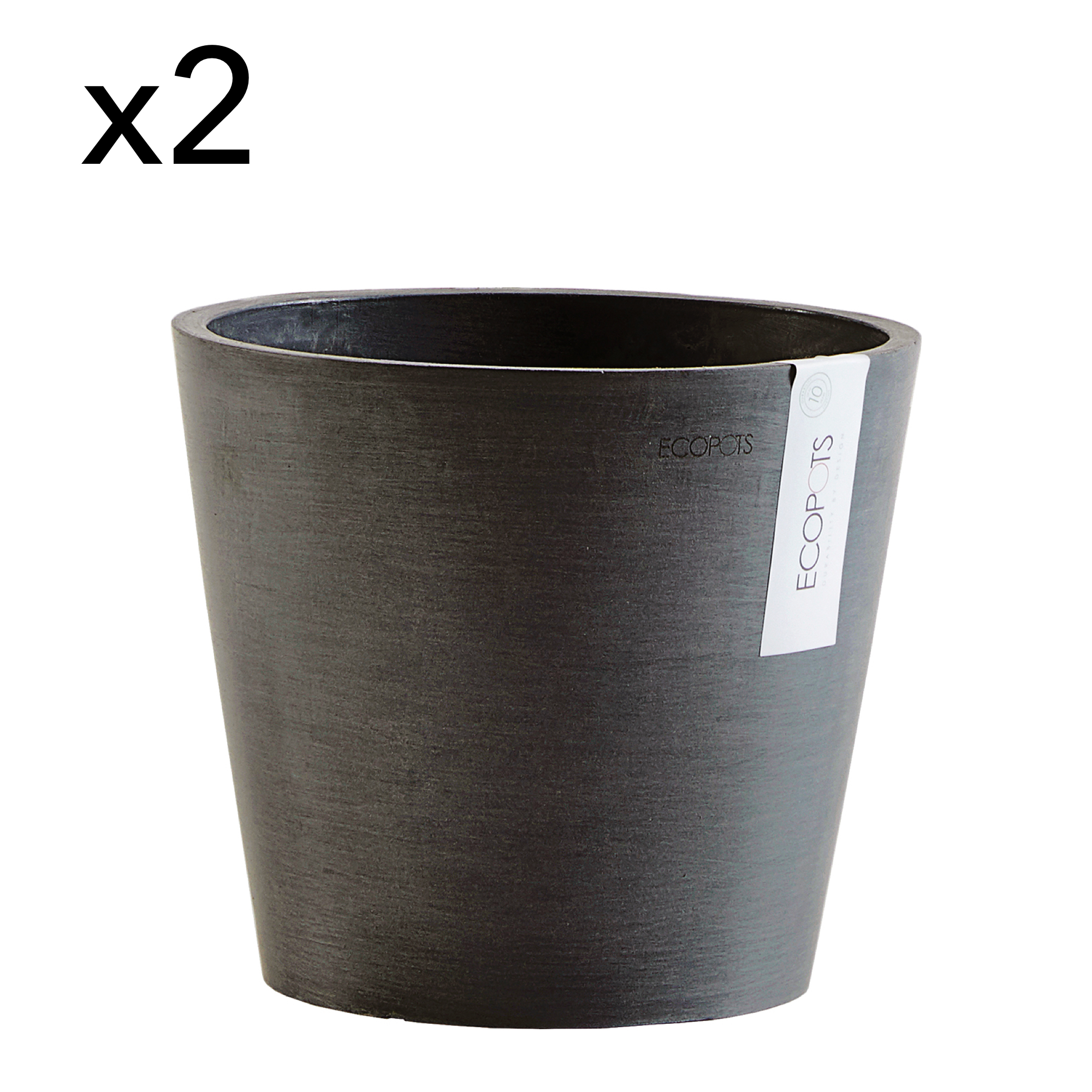 Lot de 2 pots de fleurs noir D20 Lot de 2 pots de fleurs noir D20