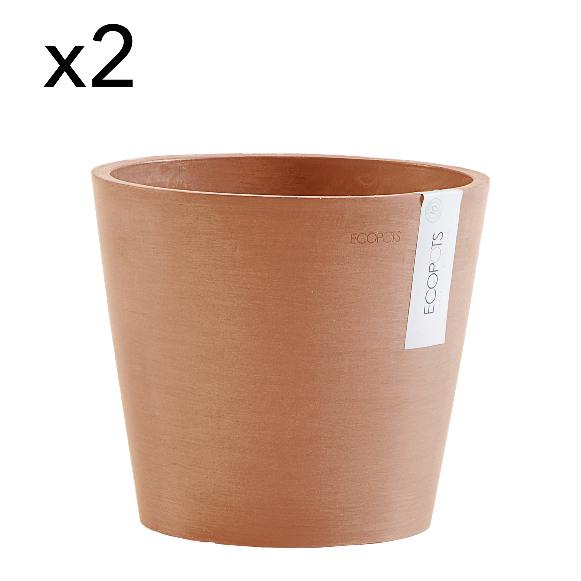 Lot de 2 pots de fleurs terracotta D20 Lot de 2 pots de fleurs terracotta D20