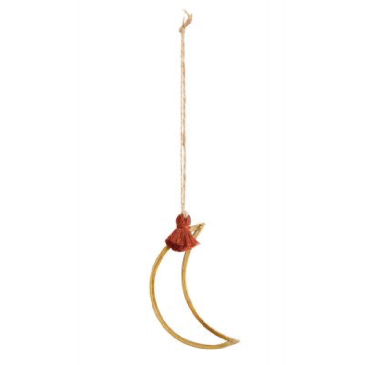 Suspension de Noël en forme de lune en métal doré Suspension de Noël en forme de lune en métal doré