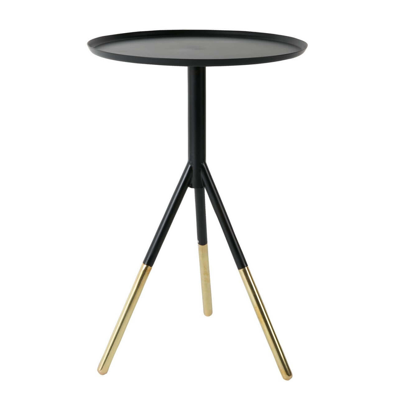 Table d'appoint ronde en acier et laiton