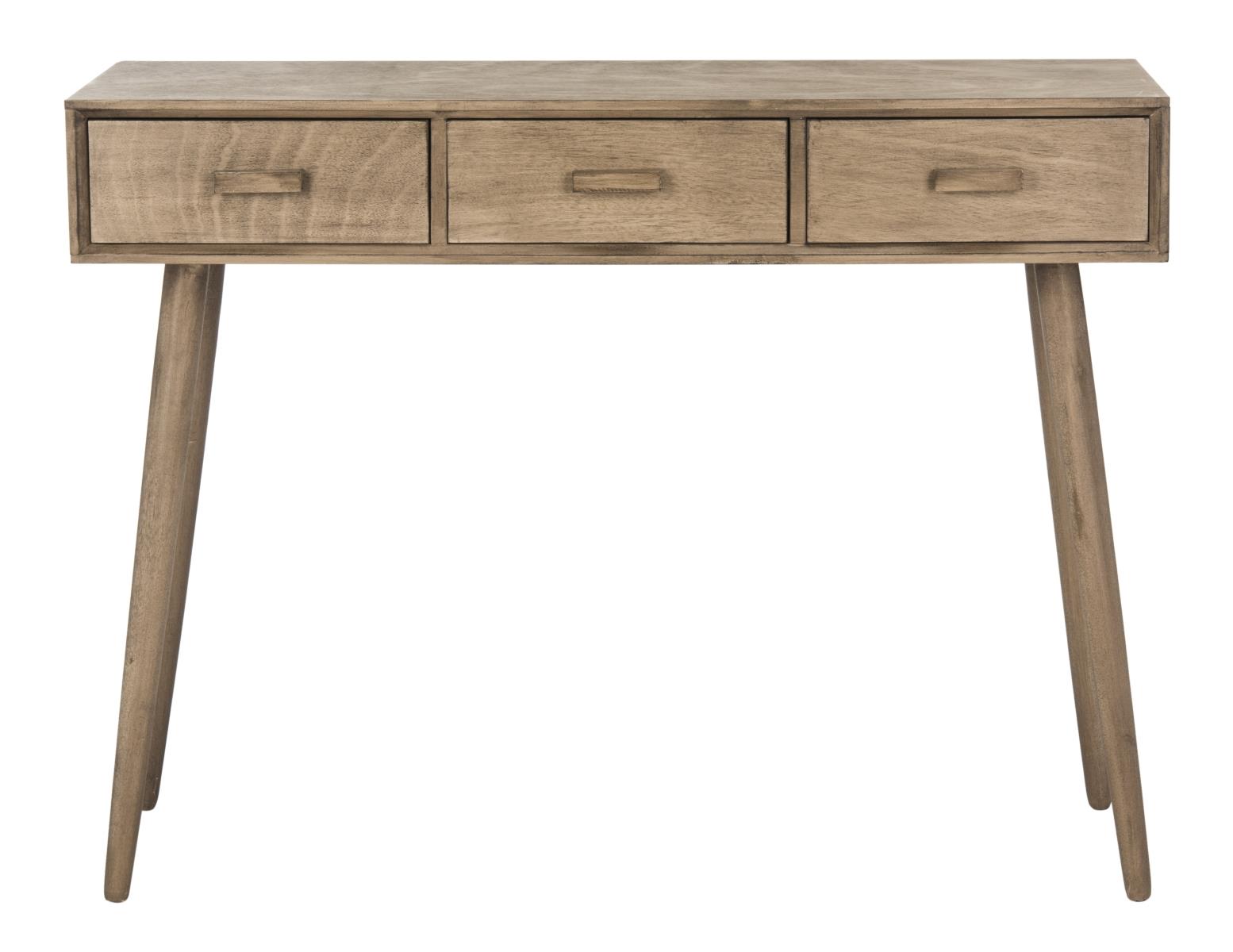 Console 3 tiroirs en bois de pin marron Console 3 tiroirs en bois de pin marron