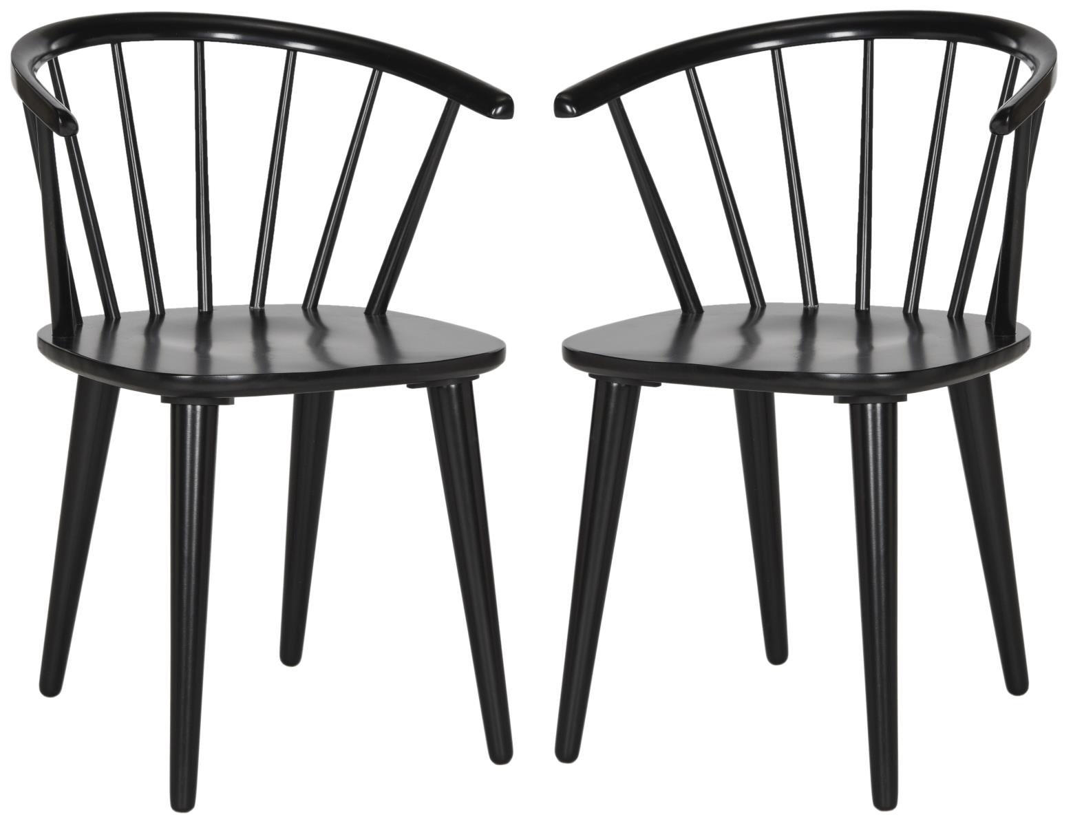 Chaise de table en hévéa noir (x2) (photo) Chaise de table en hévéa noir (x2)