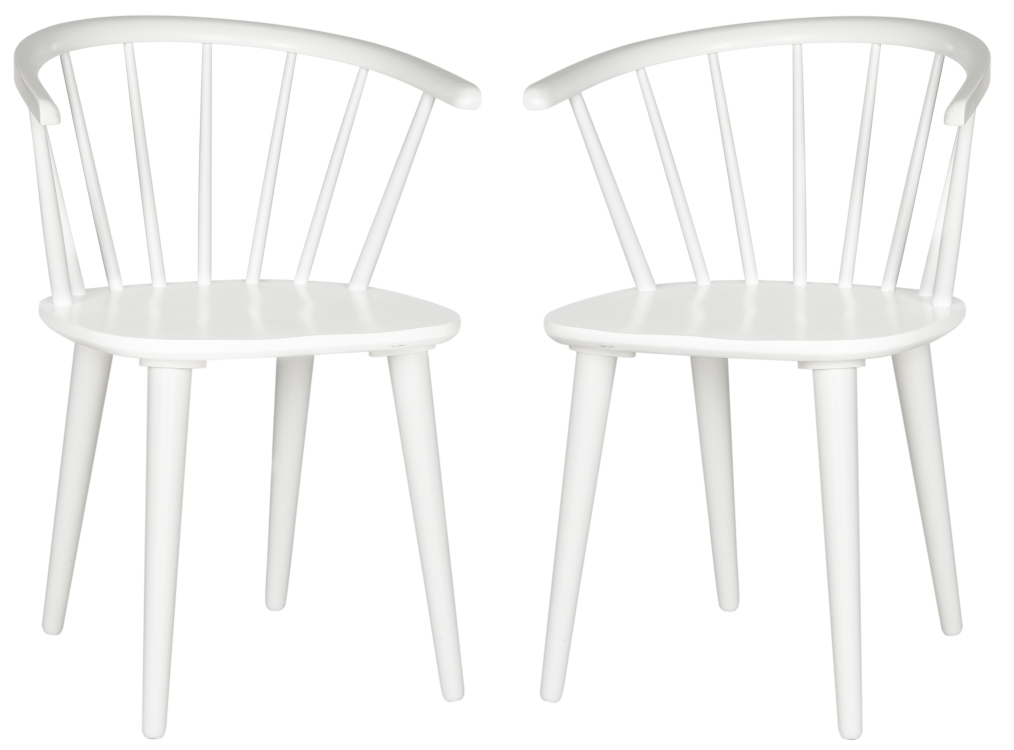 Chaise de table en hévéa blanc (x2) (photo) Chaise de table en hévéa blanc (x2)
