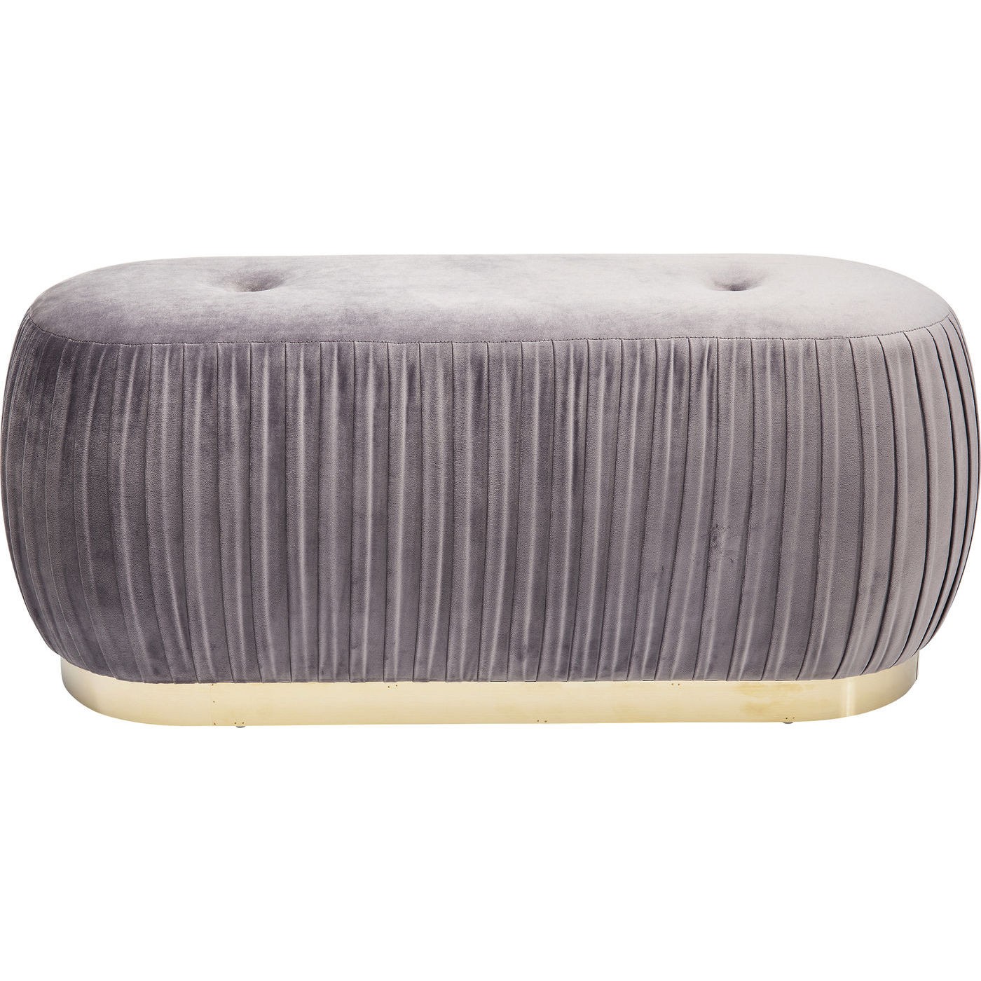 Banc 1 place en velours gris et acier doré (photo) Banc 1 place en velours gris et acier doré