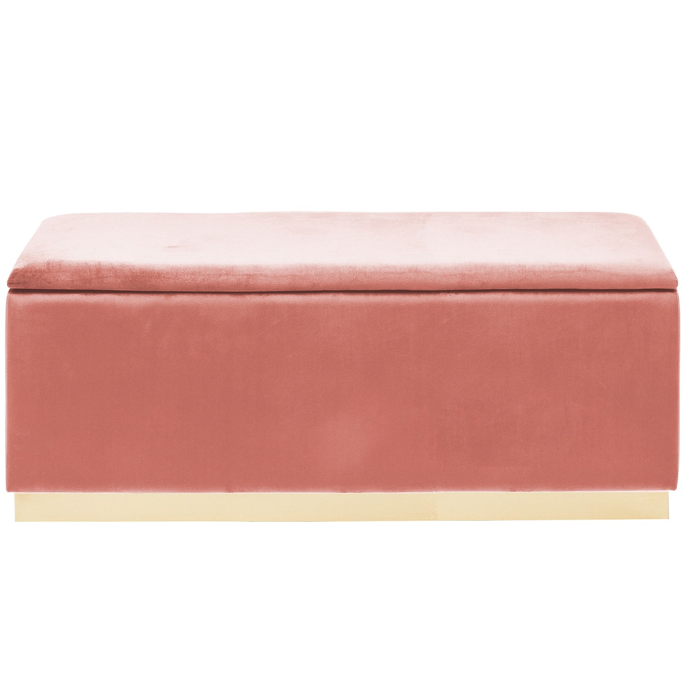 Banc 2 places velours rose et acier doré (photo) Banc 2 places velours rose et acier doré