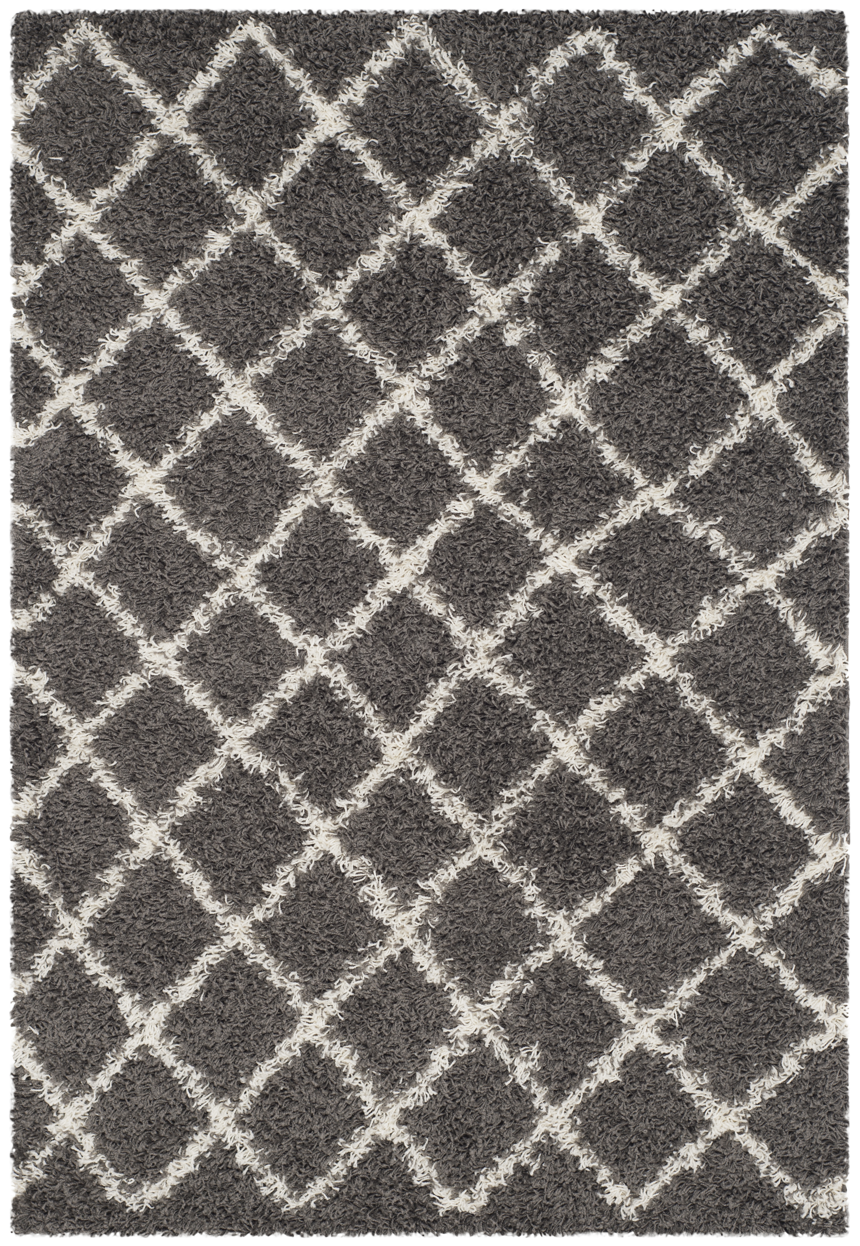 Tapis de salon interieur en gris fonce & ivoire, 122 x 183 cm Tapis de salon interieur en gris fonce & ivoire, 122 x 183 cm
