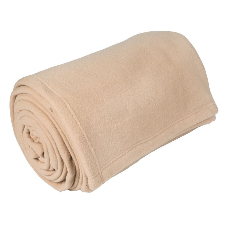 couverture polyester beige 180x220 cm