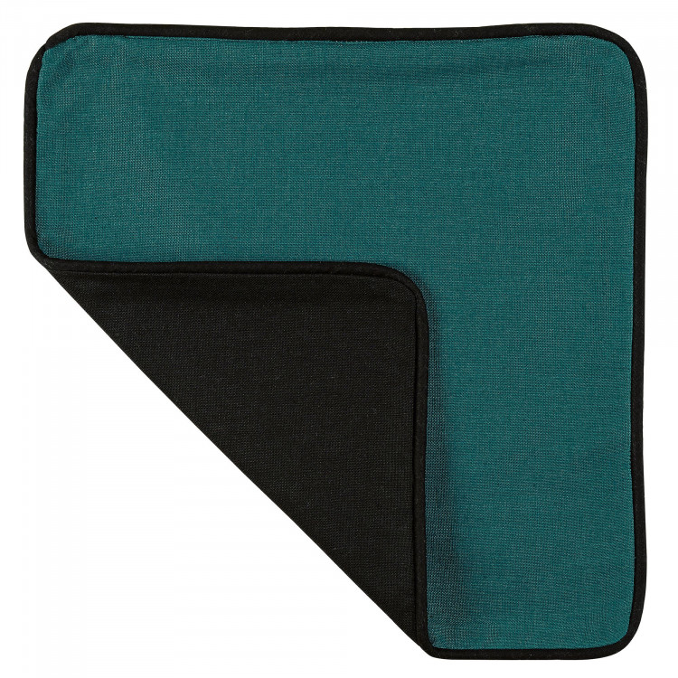 Housse de coussin aspect lin polyester/coton vert 40x40 cm