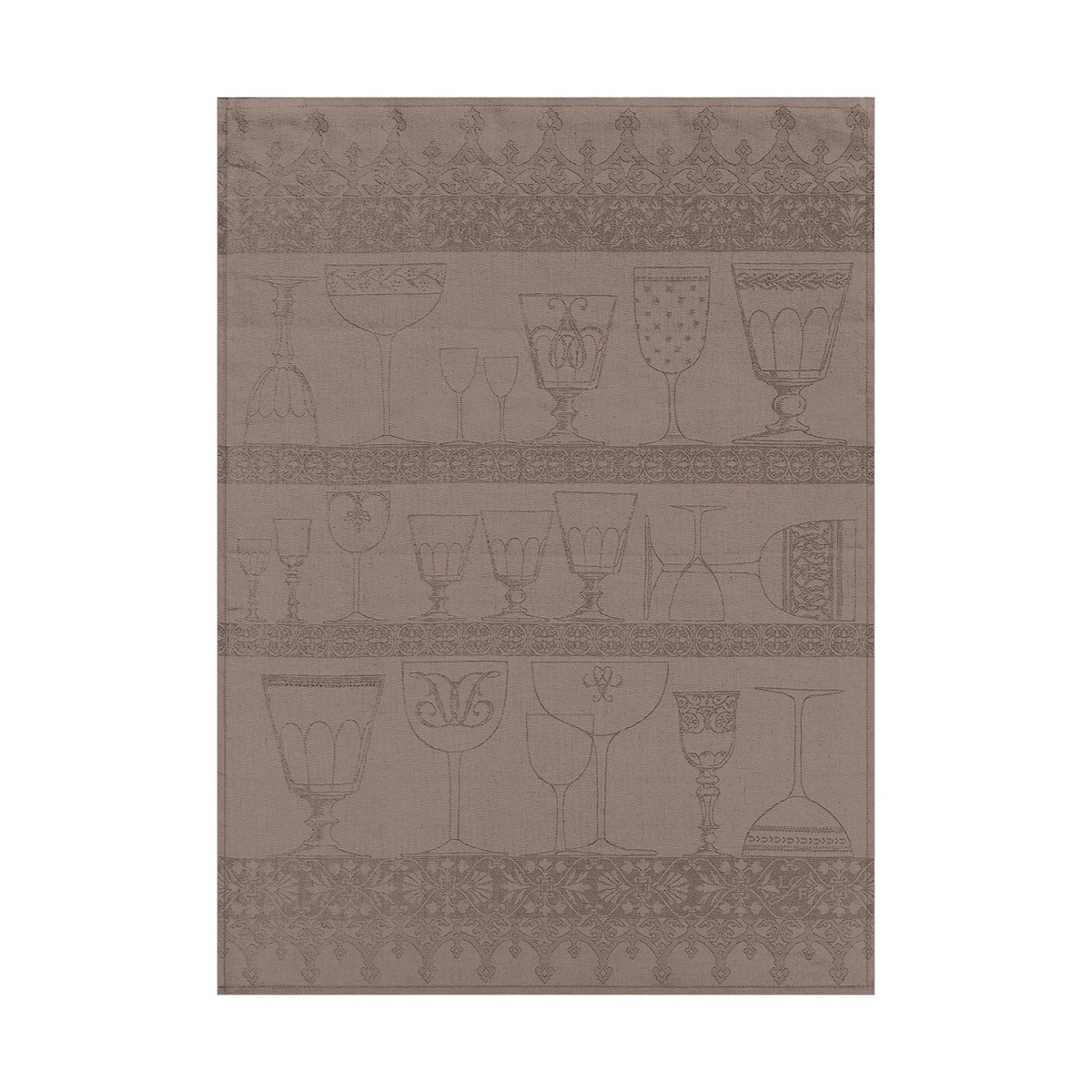 Essuie-verres en lin poivre gris 60 x 80