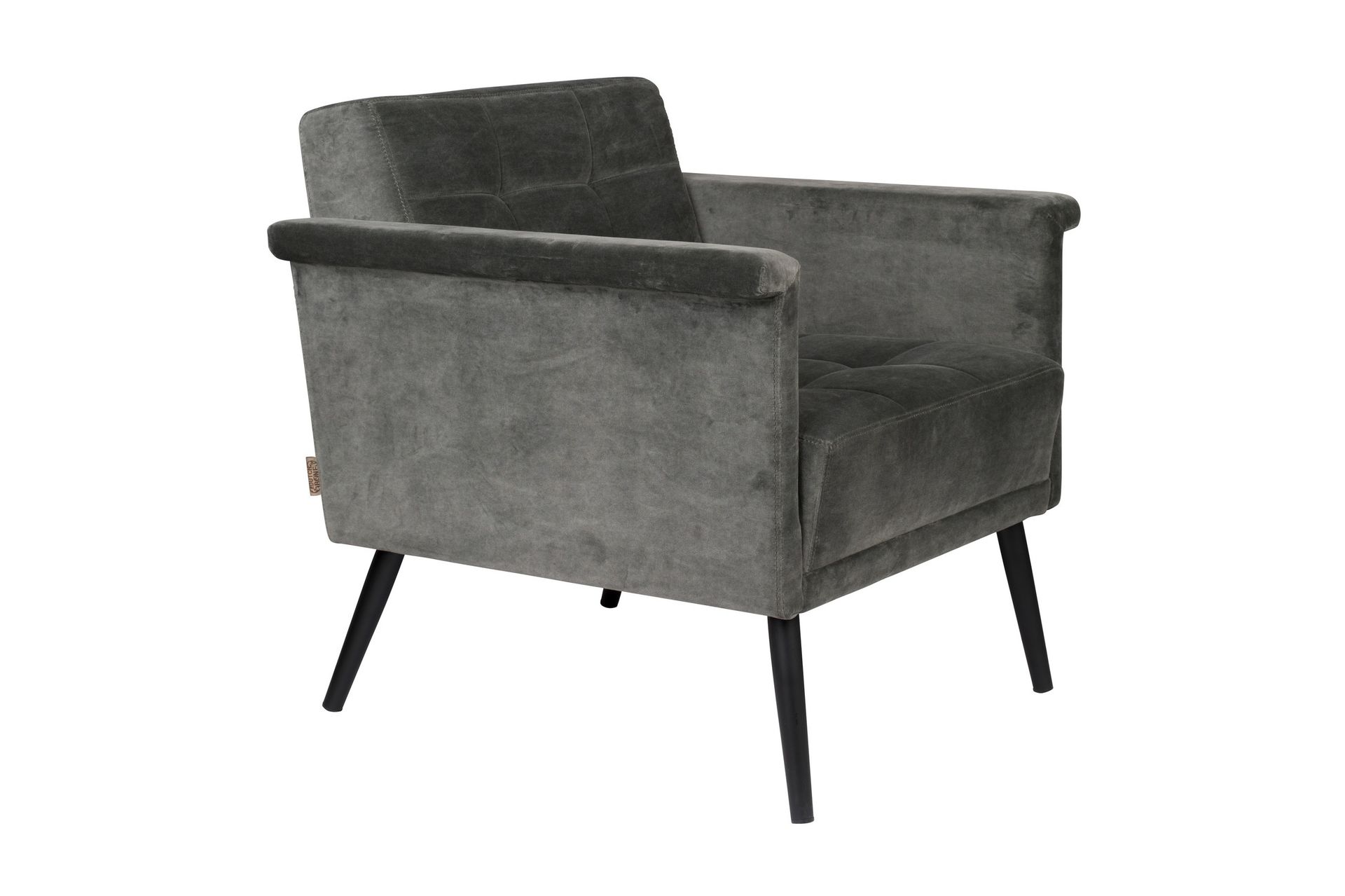 Fauteuil vintage en velours gris Fauteuil vintage en velours gris