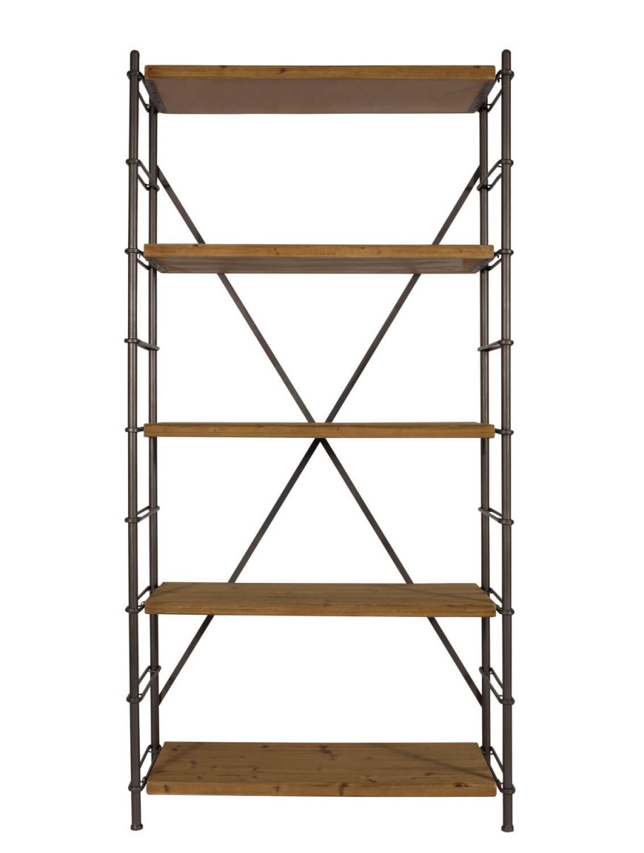 Etagere industrielle en bois et acier Etagere industrielle en bois et acier