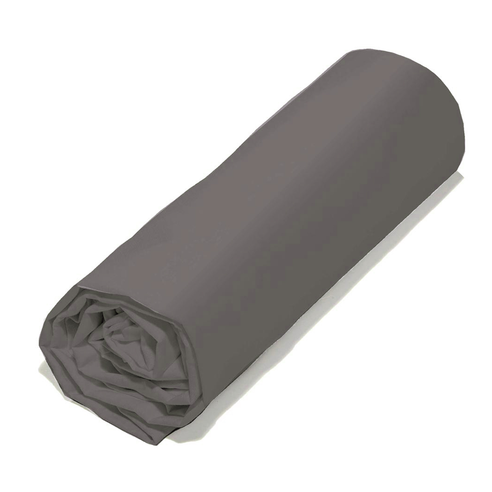 Drap Housse bonnet 30cm coton gris 160x200 cm (photo) Drap Housse bonnet 30cm coton gris 160x200 cm