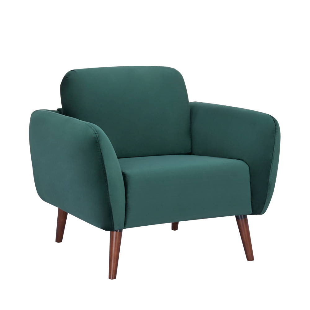 Fauteuil en velours vert forêt (photo) Fauteuil en velours vert forêt