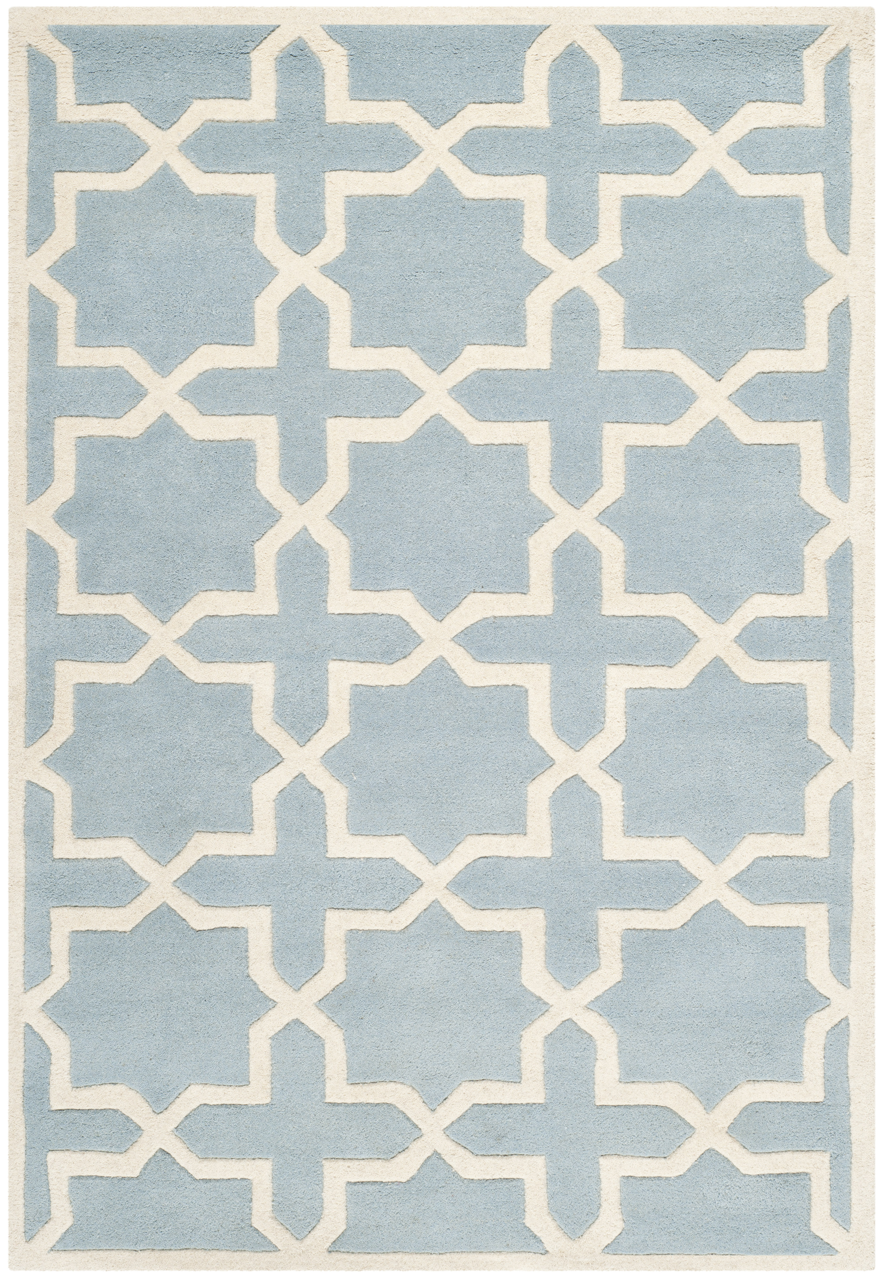Tapis de salon interieur en bleu & ivoire, 152 x 244 cm Tapis de salon interieur en bleu & ivoire, 152 x 244 cm