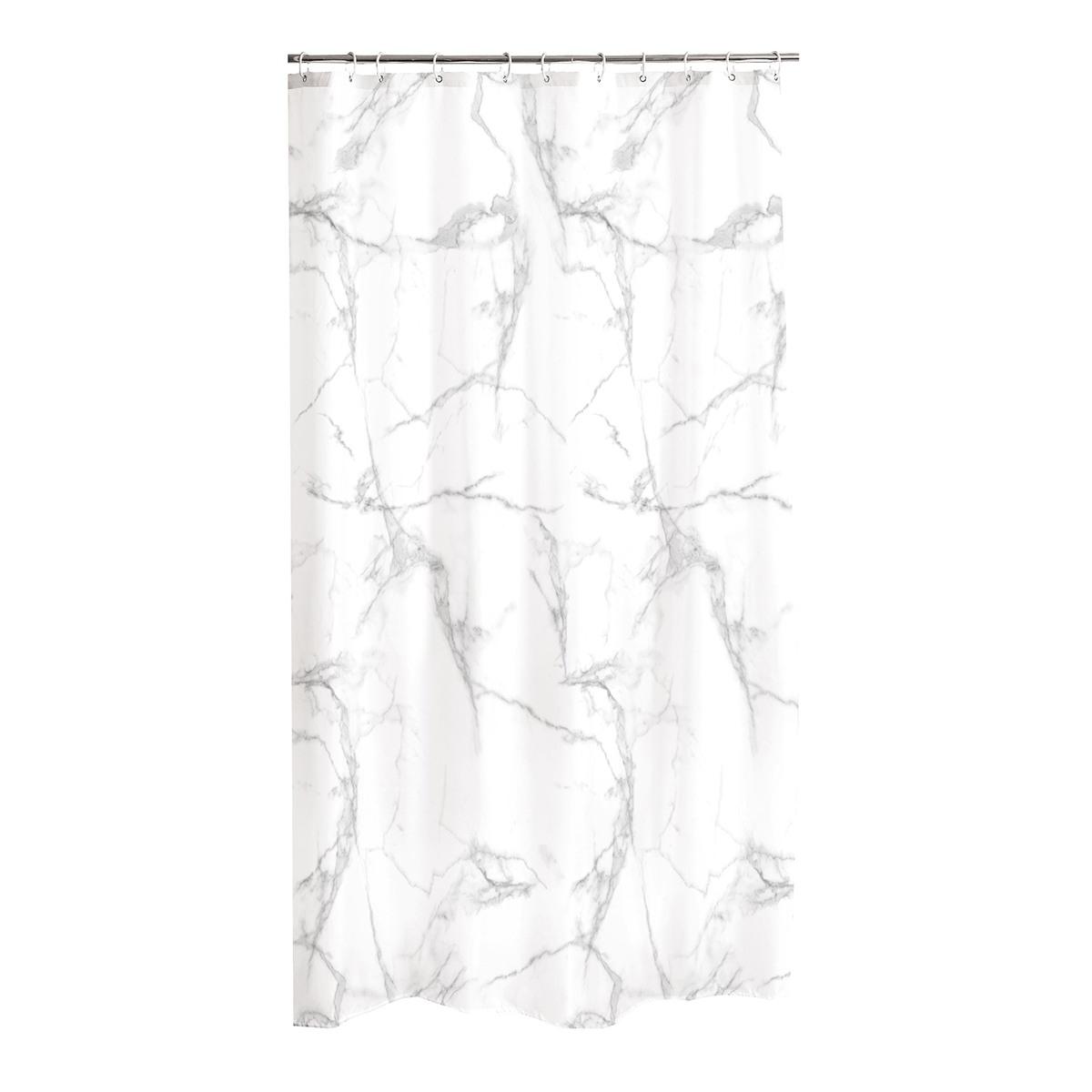 rideau de douche à effet marbre polyester blanc gris 200x180cm