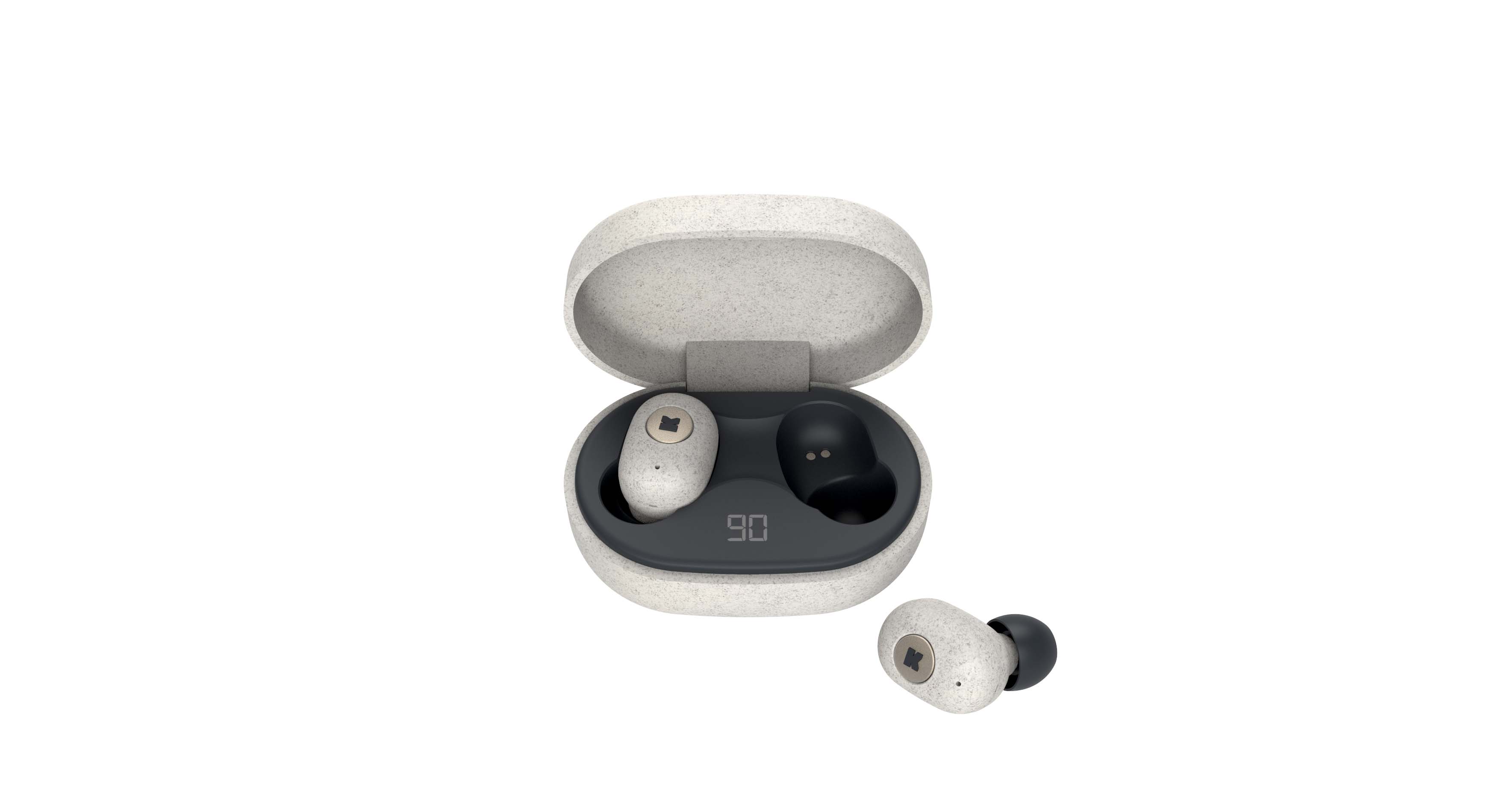 Écouteurs bluetooth TWS matières recyclés gris (photo) Écouteurs bluetooth TWS matières recyclés gris
