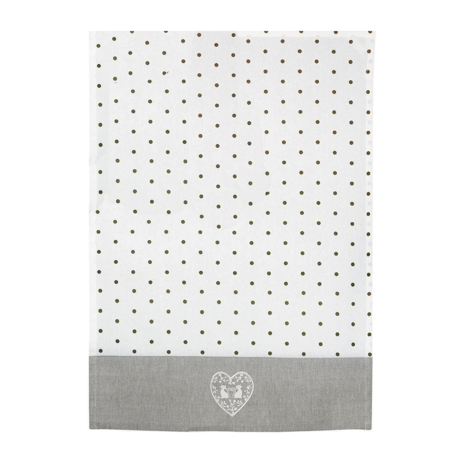 Torchon Duo de chats en coton ombre 50 x 70 Torchon Duo de chats en coton ombre 50 x 70