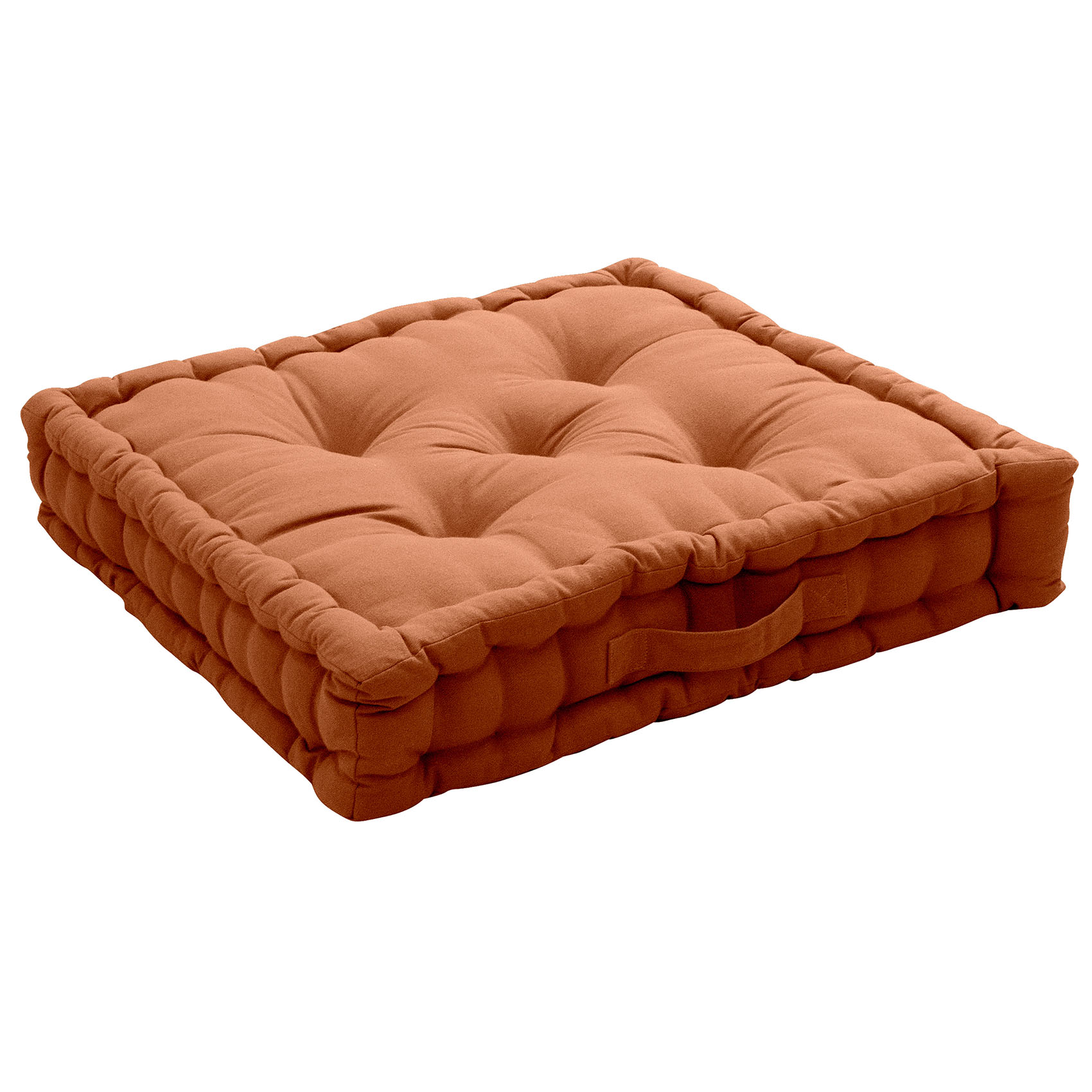Coussin de sol uni en pur coton coton camel 50x50 Coussin de sol uni en pur coton coton camel 50x50