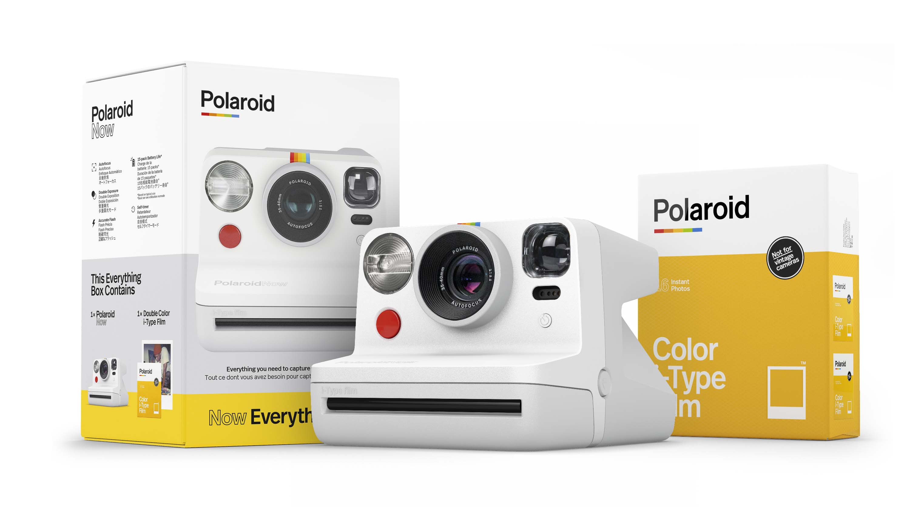 Coffret appareil photo instantané et recharges Polaroid Now blanc Coffret appareil photo instantané et recharges Polaroid Now blanc