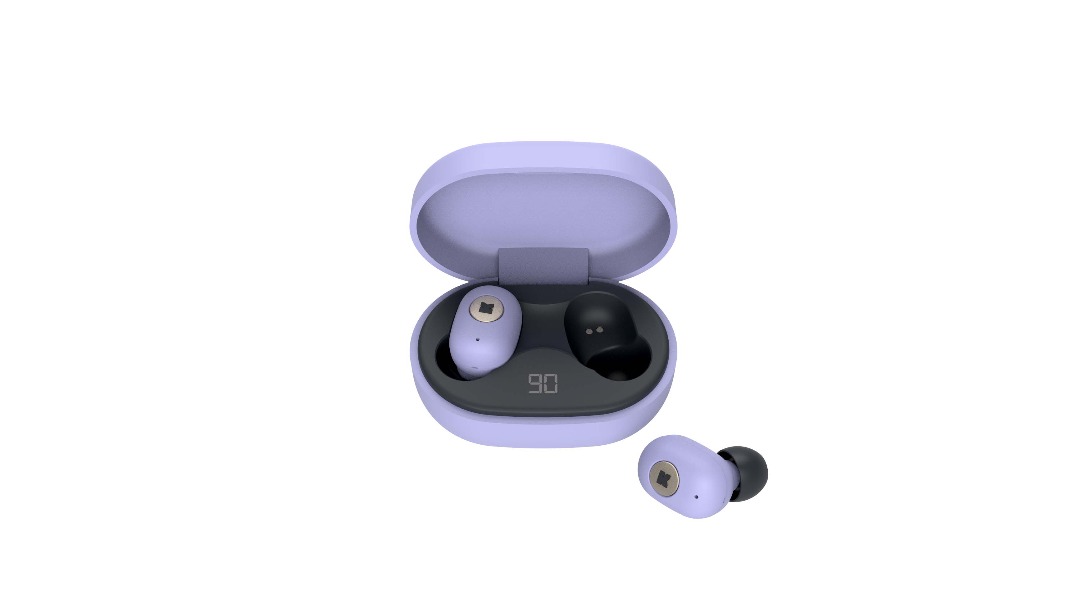 Écouteurs bluetooth TWS lavande (photo) Écouteurs bluetooth TWS lavande