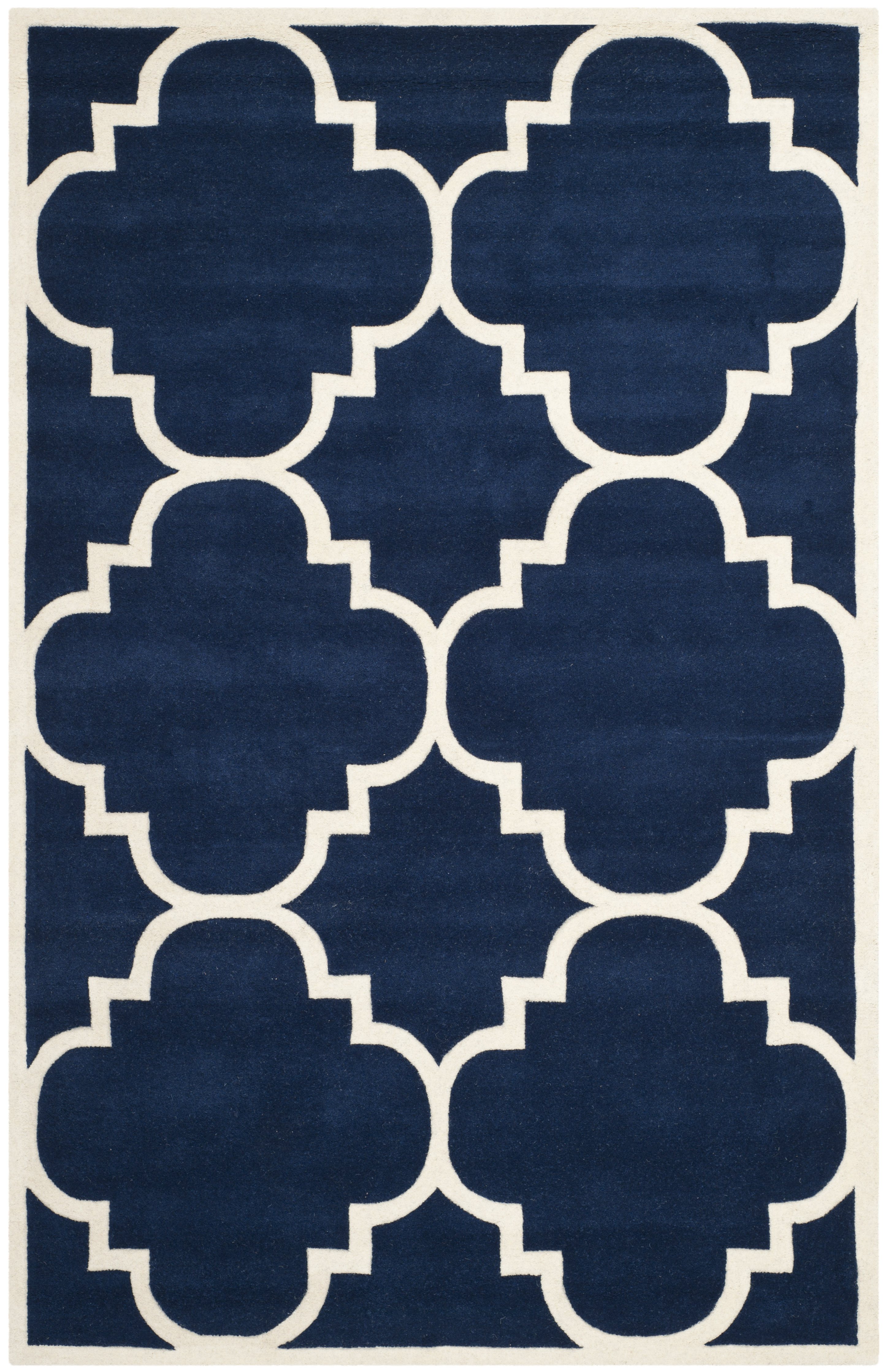 Tapis de salon moderne bleu foncé et ivoire 152x243 Tapis de salon moderne bleu foncé et ivoire 152x243