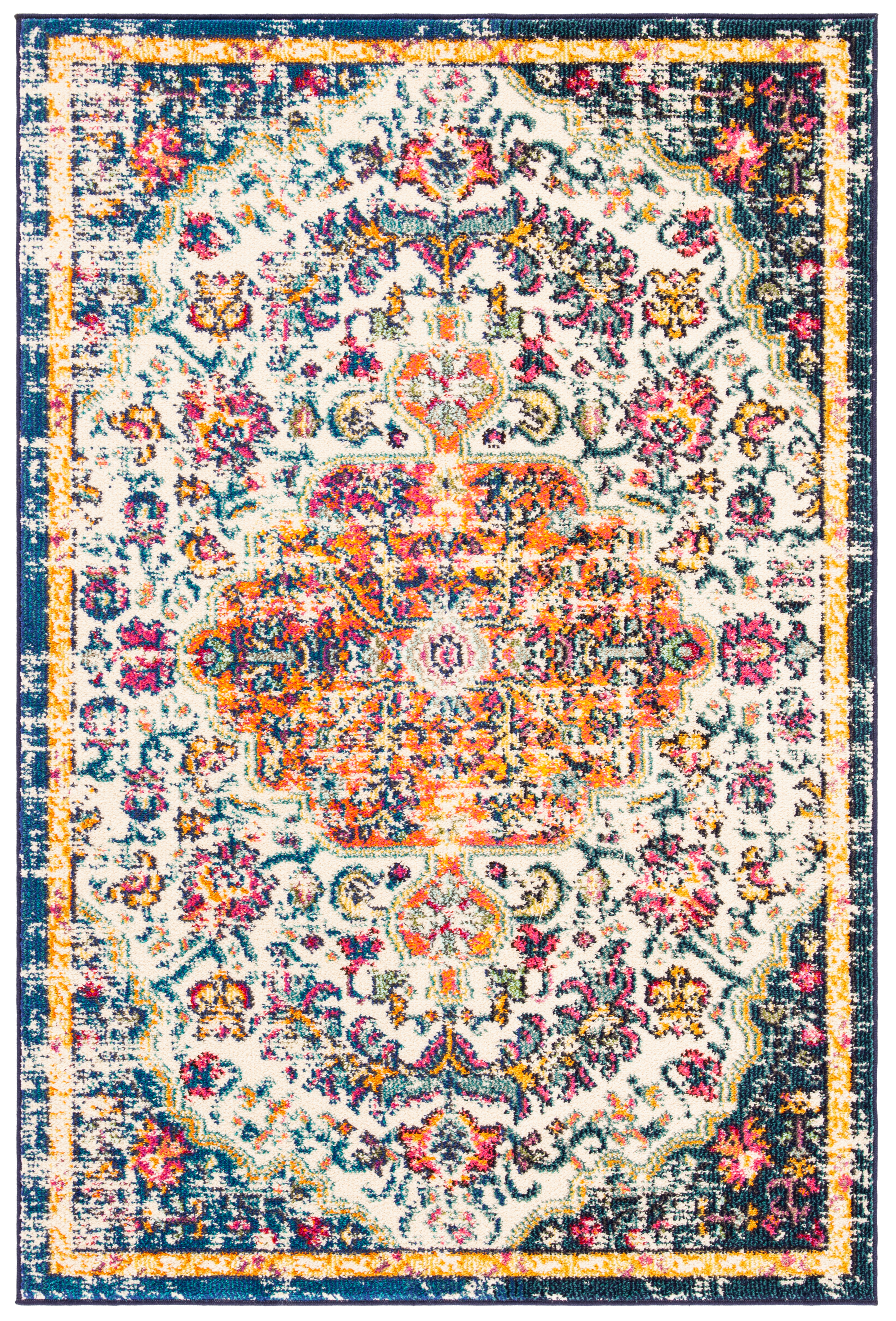 Tapis de salon contemporain ivoire et orange 120x180 Tapis de salon contemporain ivoire et orange 120x180