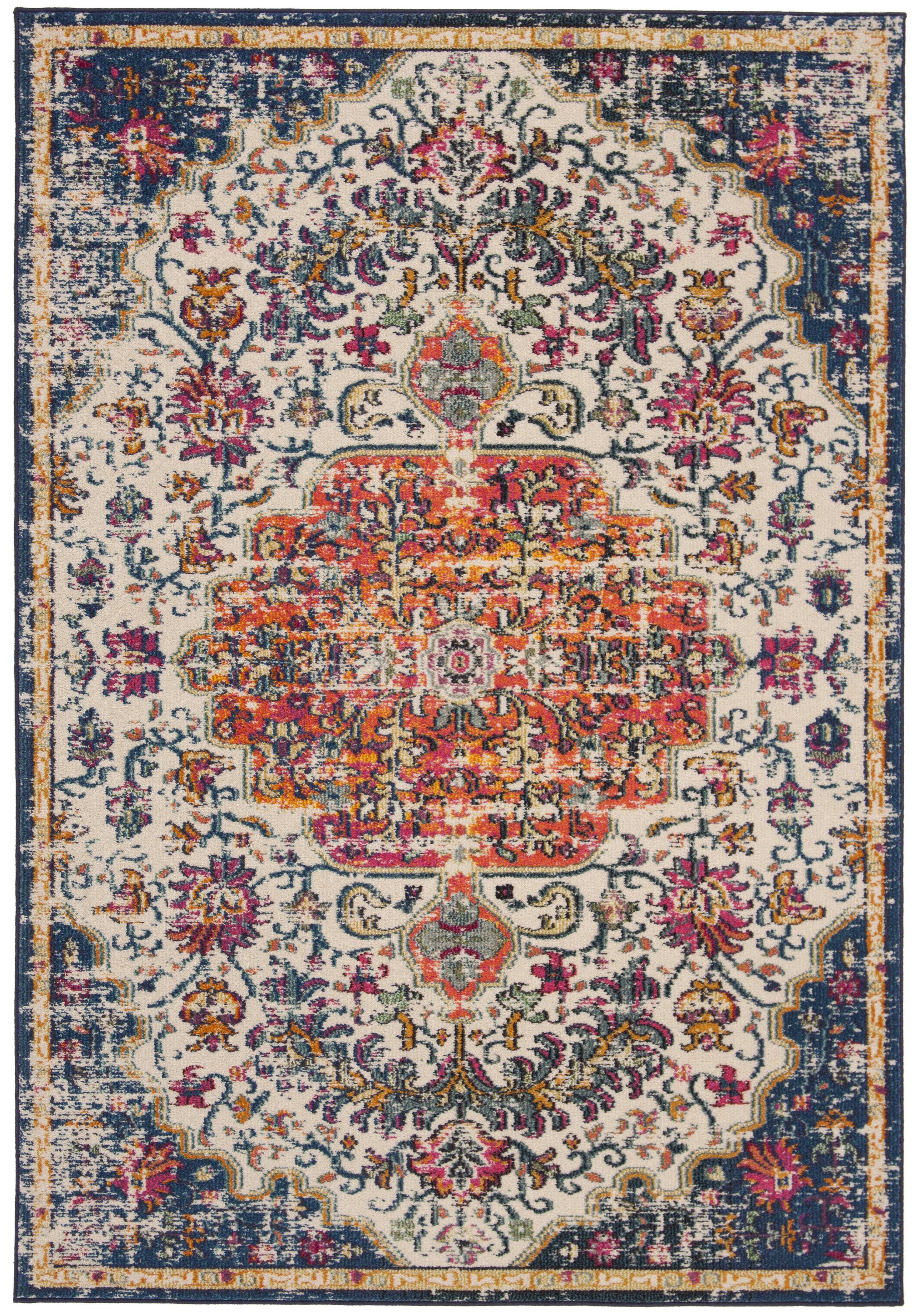 Tapis de salon contemporain ivoire et orange 160x230 Tapis de salon contemporain ivoire et orange 160x230
