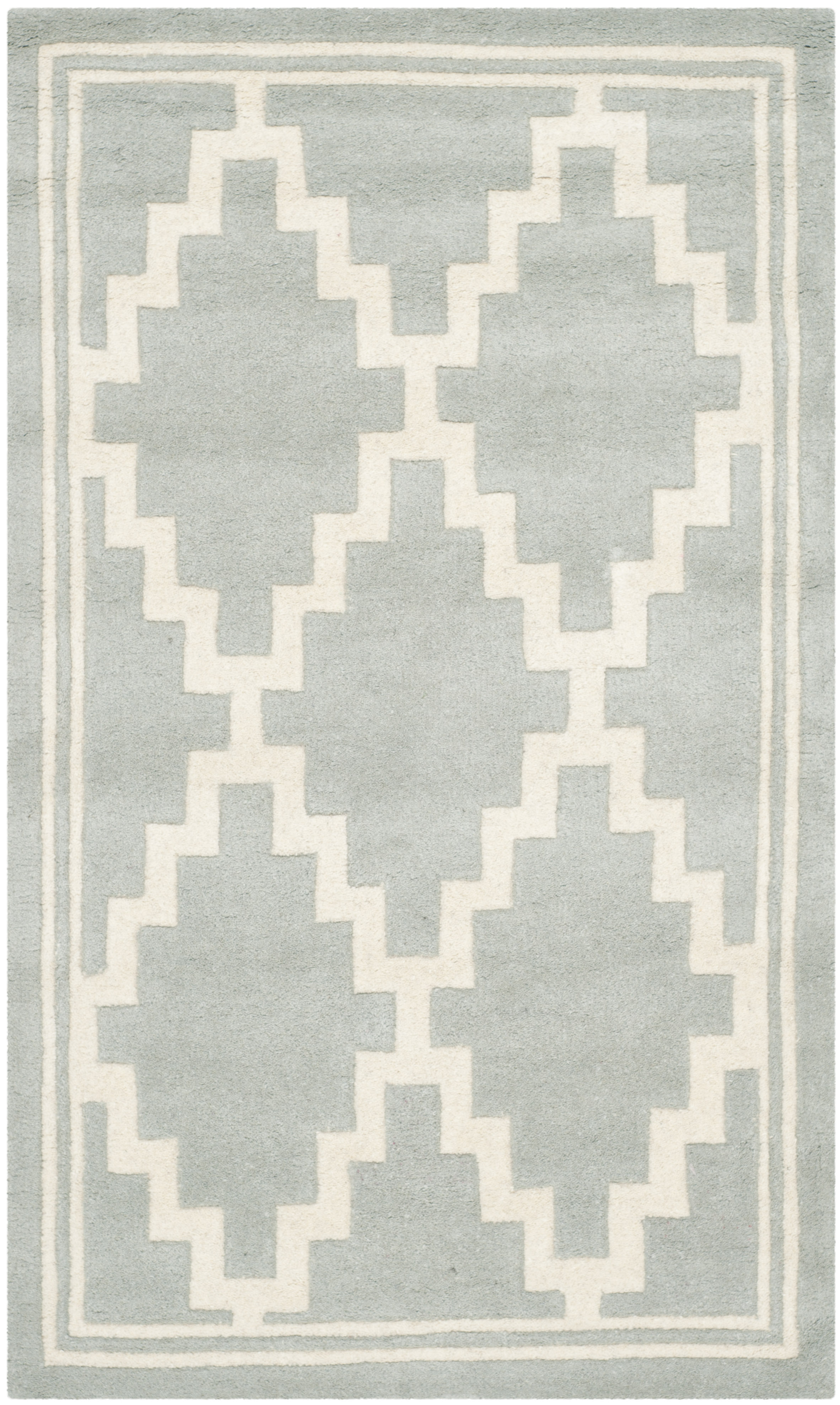 Tapis de salon interieur en gris & ivoire, 91 x 152 cm Tapis de salon interieur en gris & ivoire, 91 x 152 cm