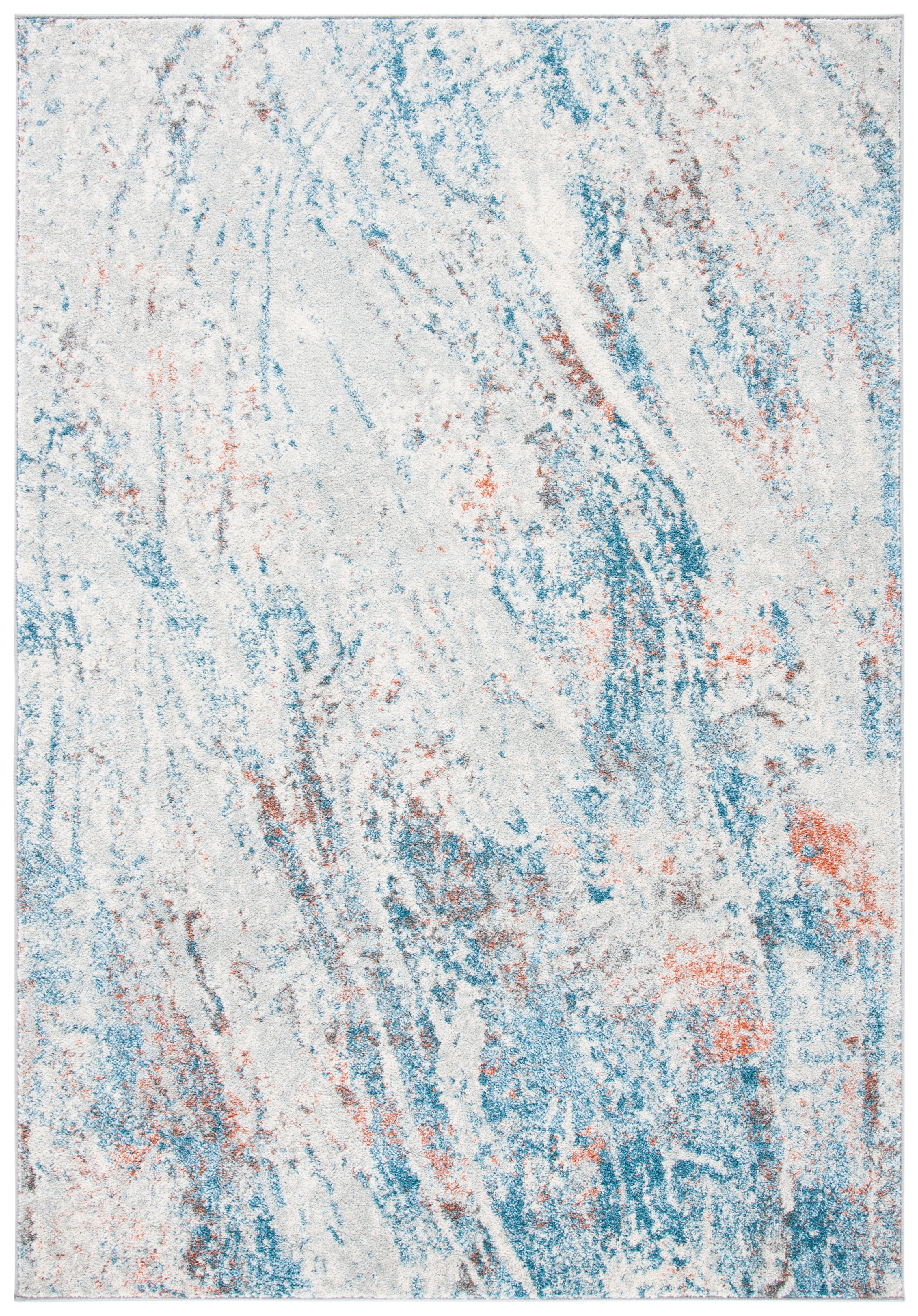 Tapis de salon interieur en ivoire & bleu, 160 x 229 cm Tapis de salon interieur en ivoire & bleu, 160 x 229 cm