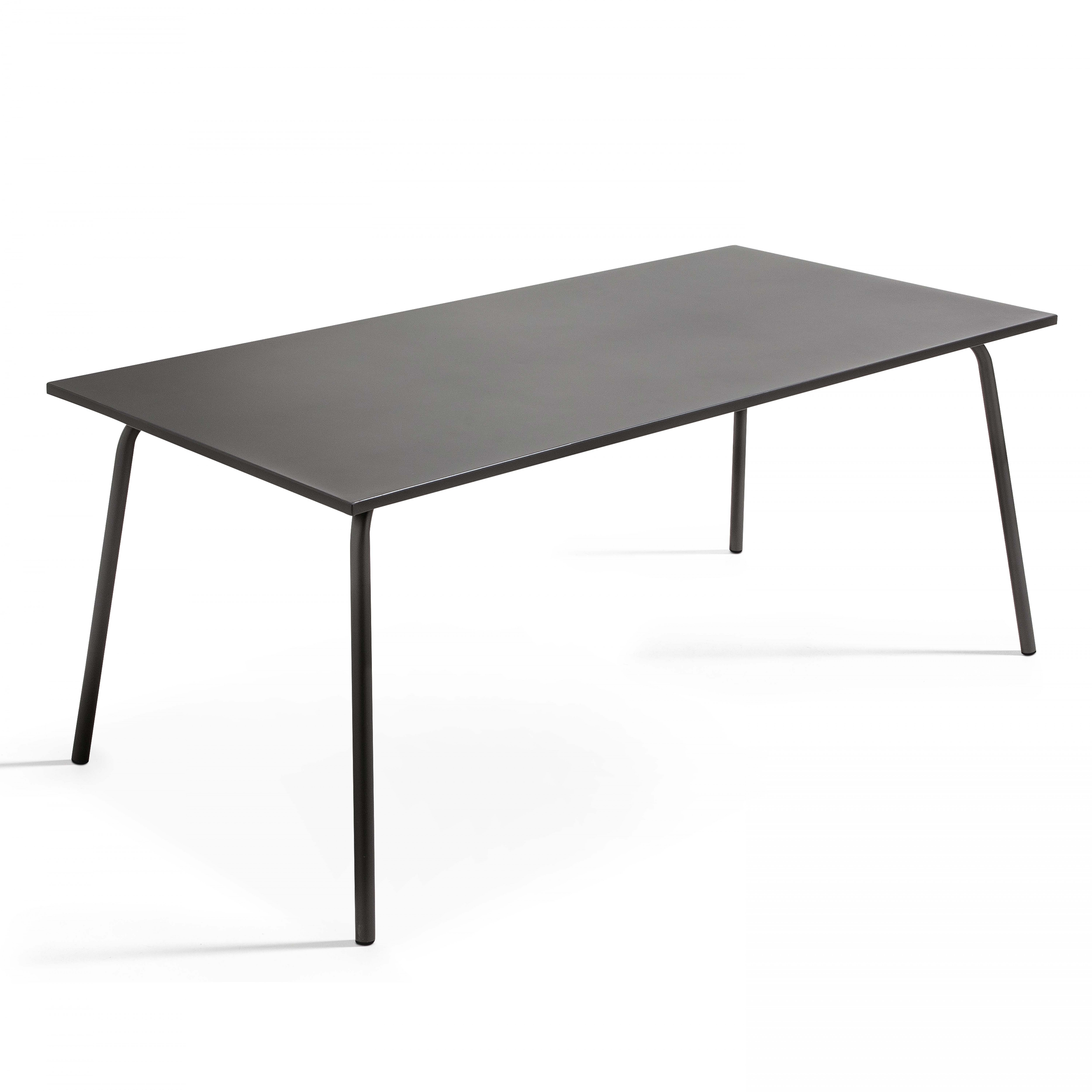 Table rectangulaire minimaliste en acier gris 8 places Table rectangulaire minimaliste en acier gris 8 places