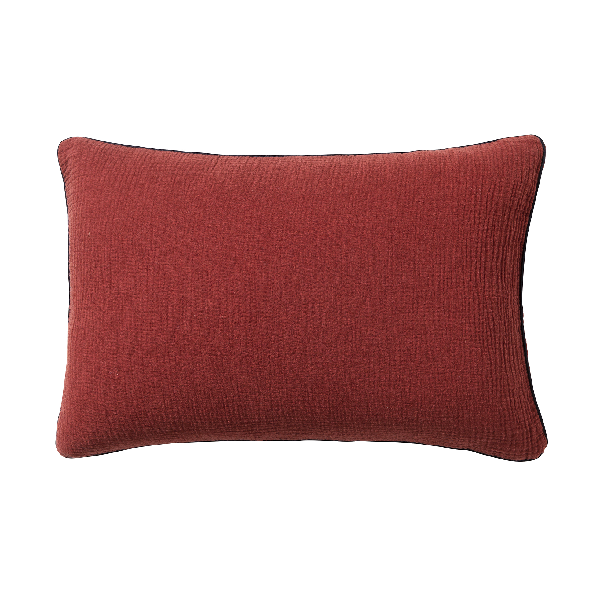 Housse de coussin en coton lavée rouge 40x60 Housse de coussin en coton lavée rouge 40x60