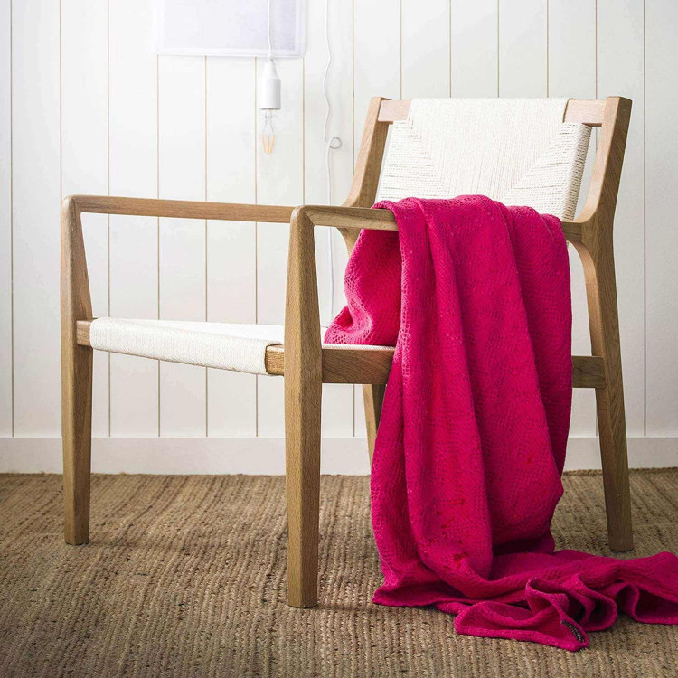 Couvre-lit en coton lavé rose Azalée 240x260 Couvre-lit en coton lavé rose Azalée 240x260