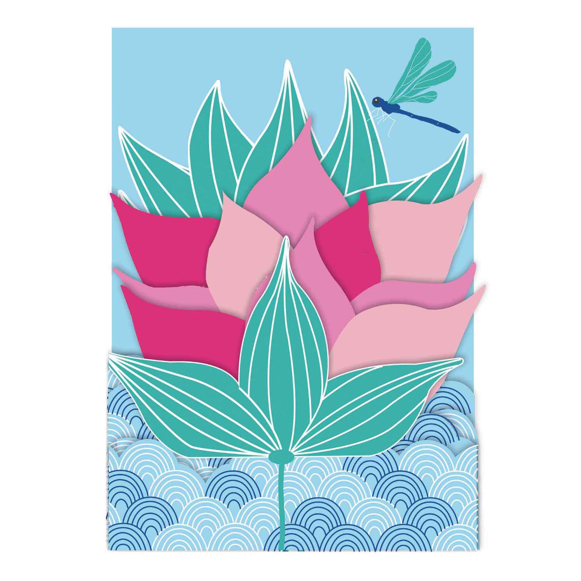 Carte pop-up 3d fleurs de Lotus Carte pop-up 3d fleurs de Lotus
