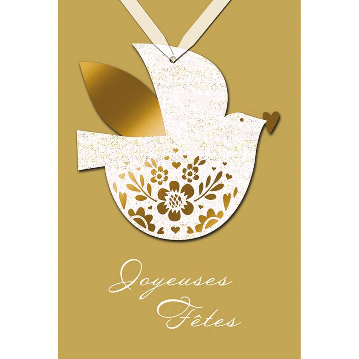 Carte de voeux joyeuses fêtes colombe (photo) Carte de voeux joyeuses fêtes colombe