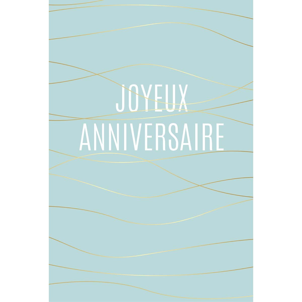 Carte de voeux graphique anniversaire lignes or (photo) Carte de voeux graphique anniversaire lignes or