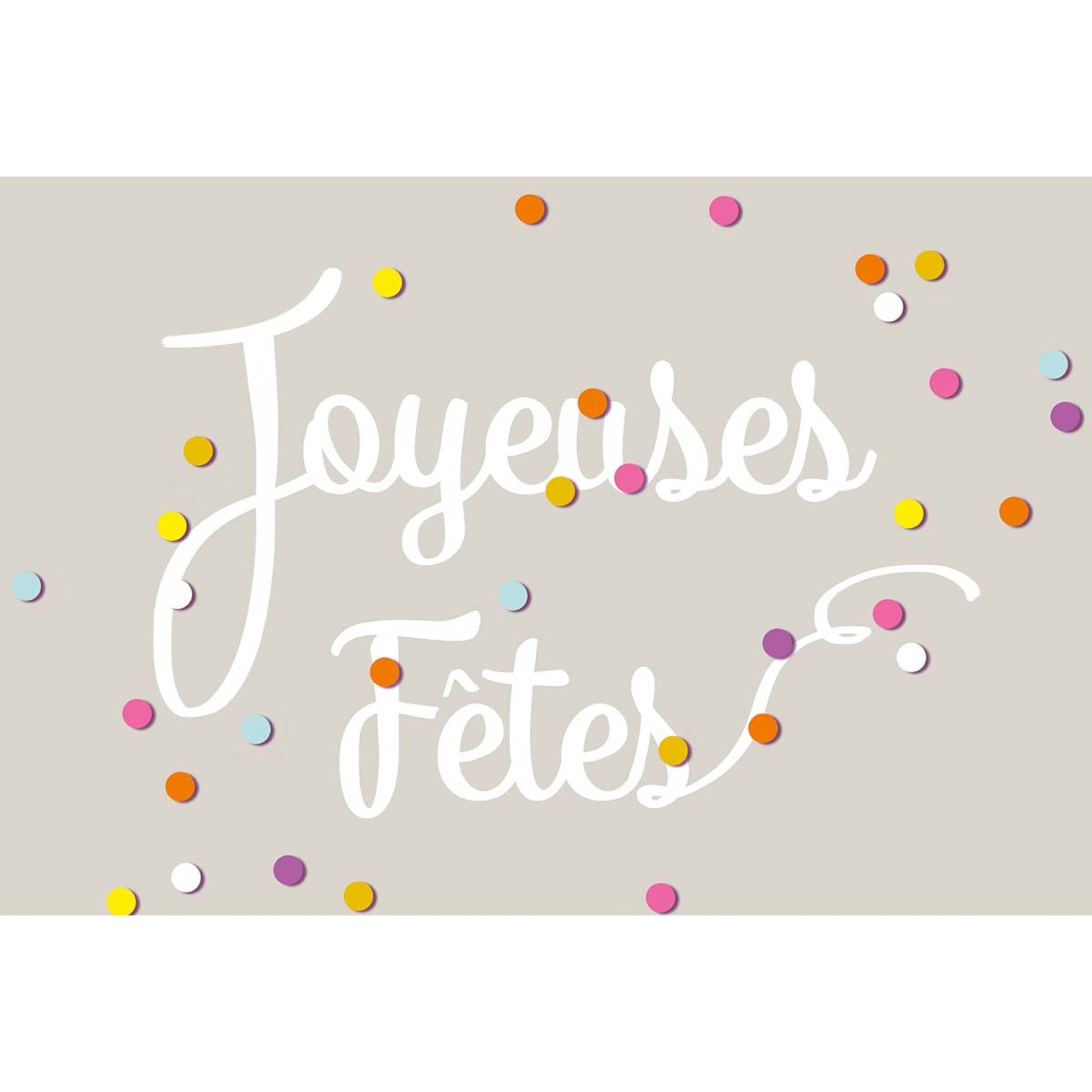 Carte de voeux joyeuses fêtes confettis colorés (photo) Carte de voeux joyeuses fêtes confettis colorés