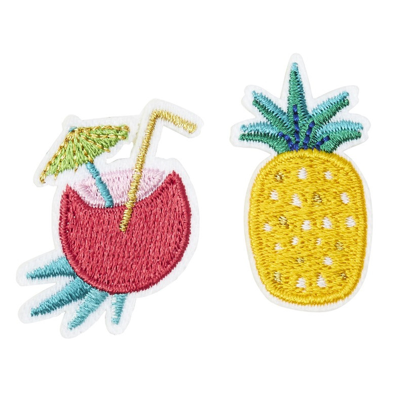 Broche brodée coco ananas Broche brodée coco ananas