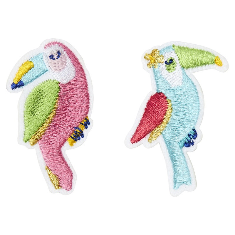 Broche brodée duo toucans Broche brodée duo toucans