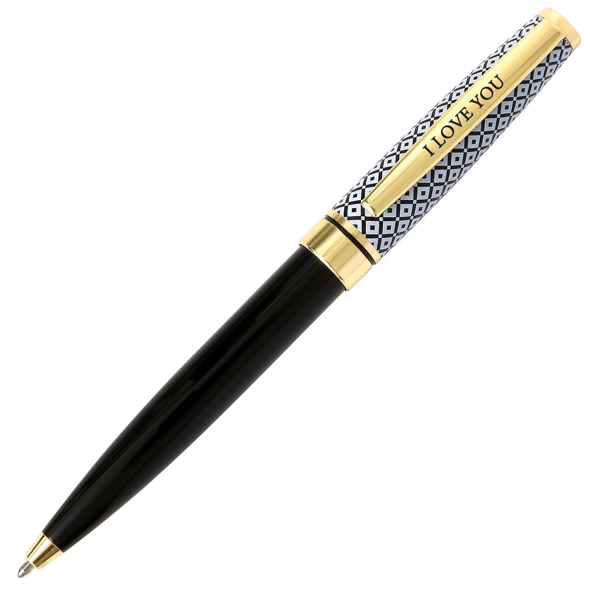 Stylo bille noir rétractable i love you Stylo bille noir rétractable i love you