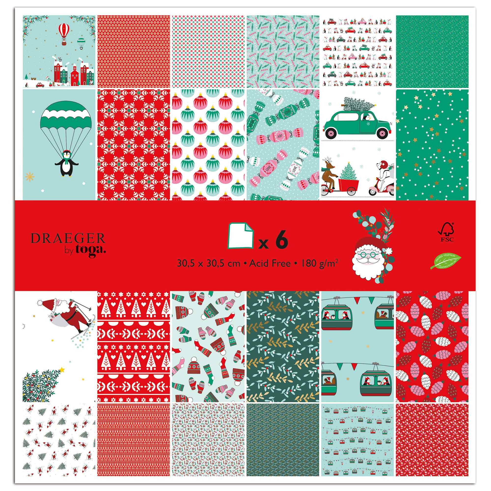 Set de papiers imprimés de Noël (photo) Set de papiers imprimés de Noël