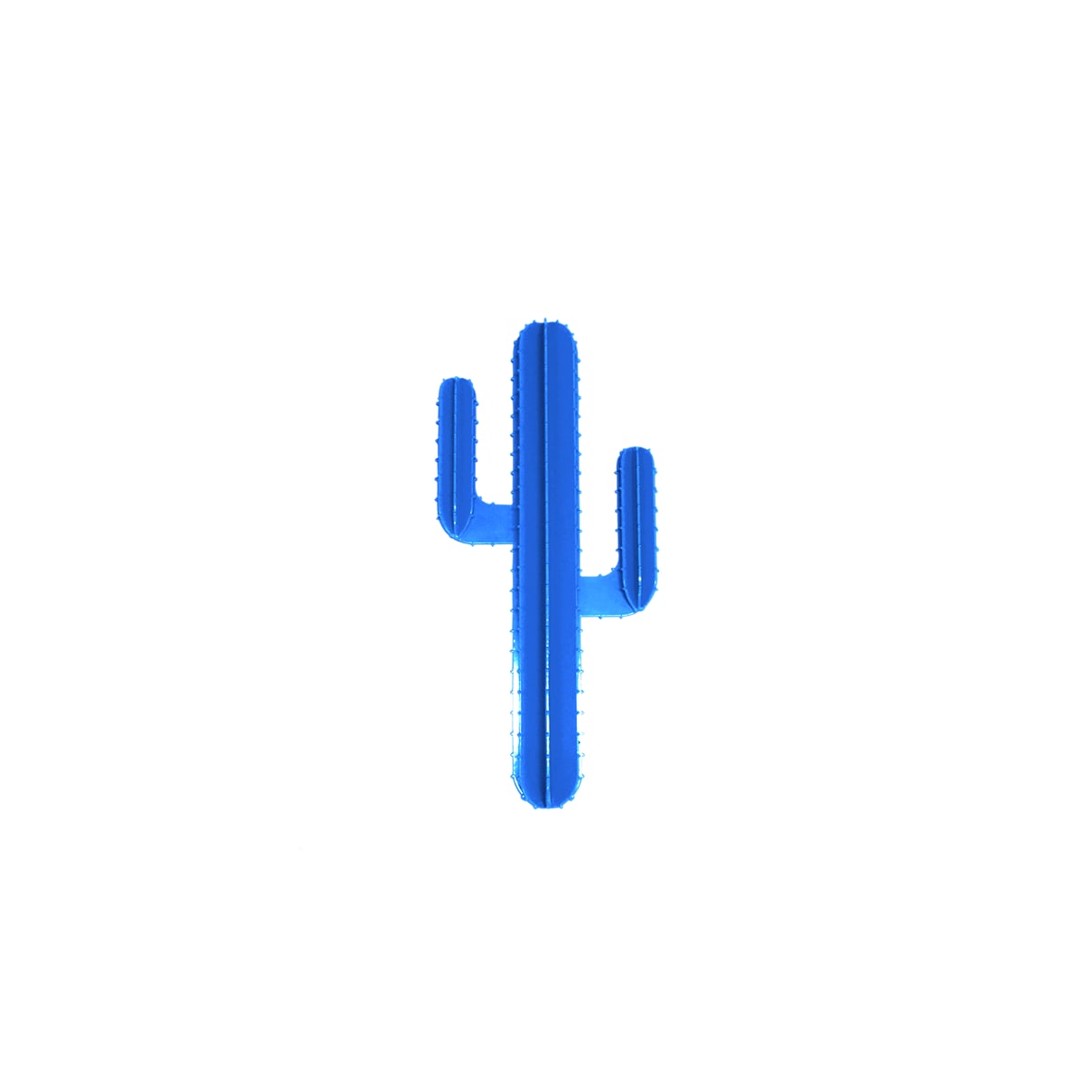 Cactus mural en aluminium bleu H50cm
