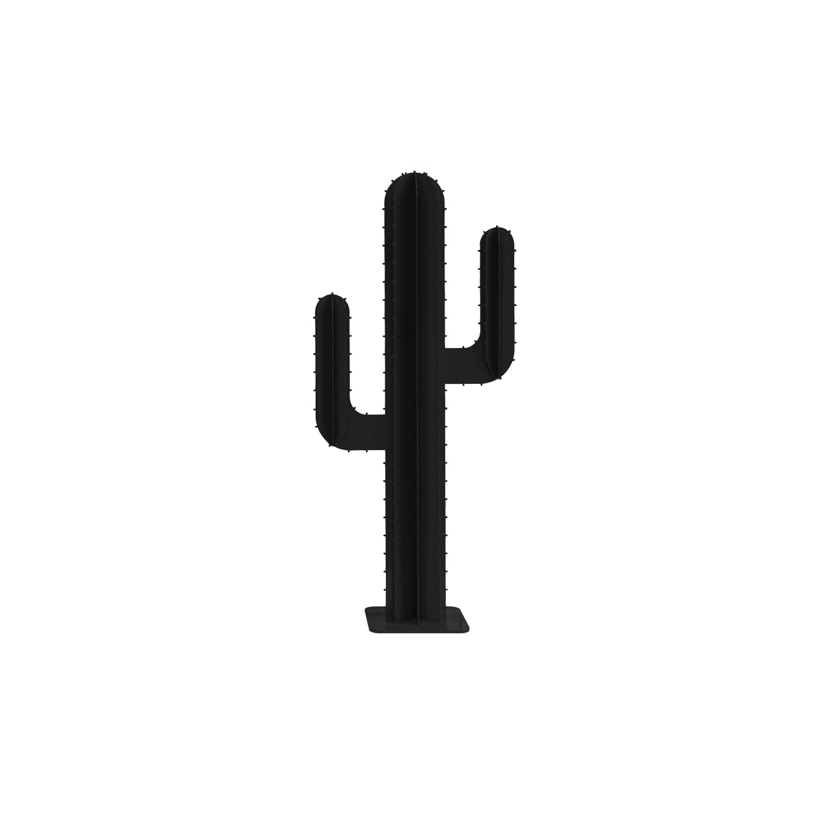 Cactus 2 branches mini en aluminium noir H30cm (photo) Cactus 2 branches mini en aluminium noir H30cm