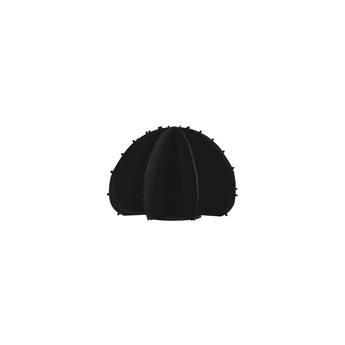 Cactus boule mini en aluminium noir D22cm (photo) Cactus boule mini en aluminium noir D22cm