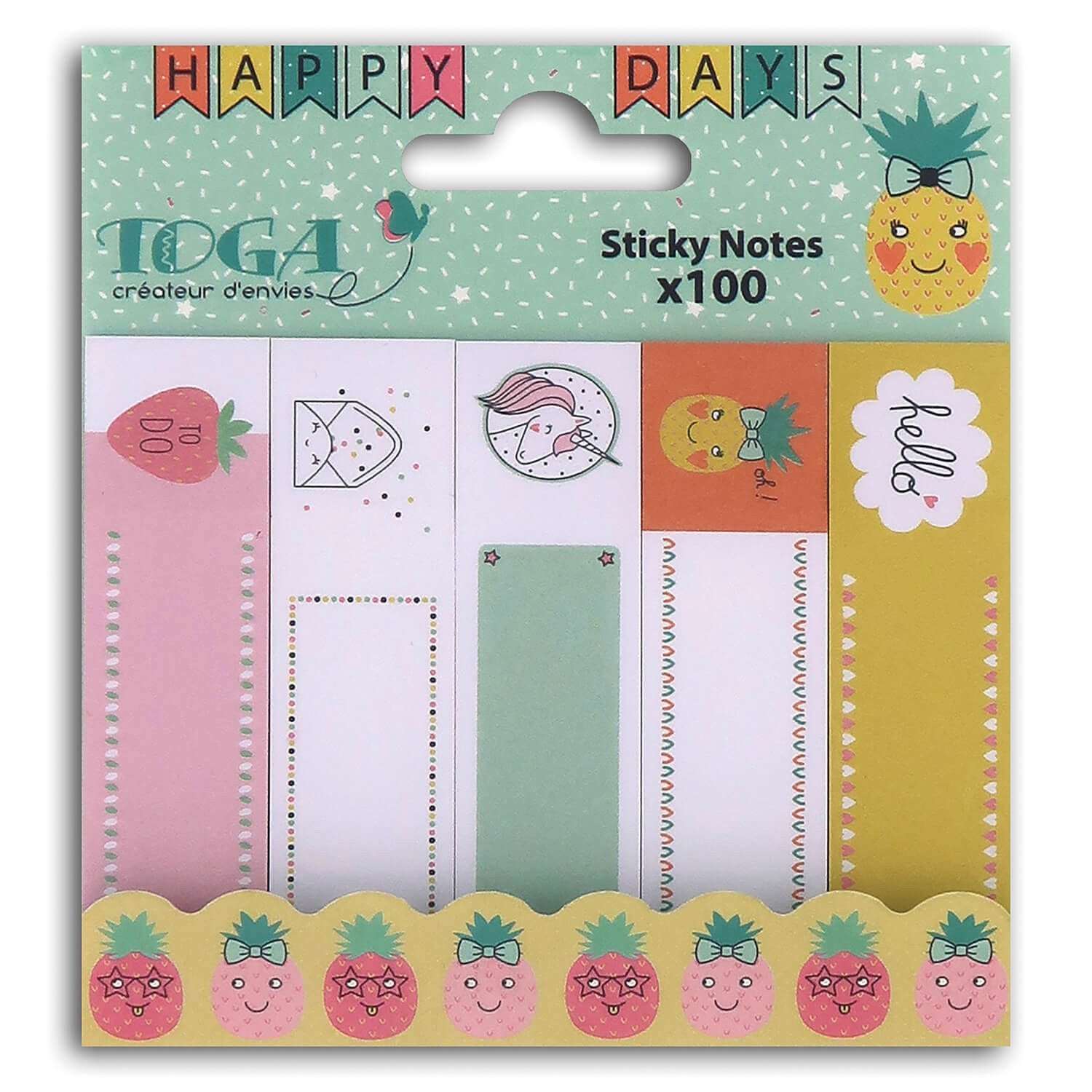 Lot de 100 sticky notes happy days Lot de 100 sticky notes happy days