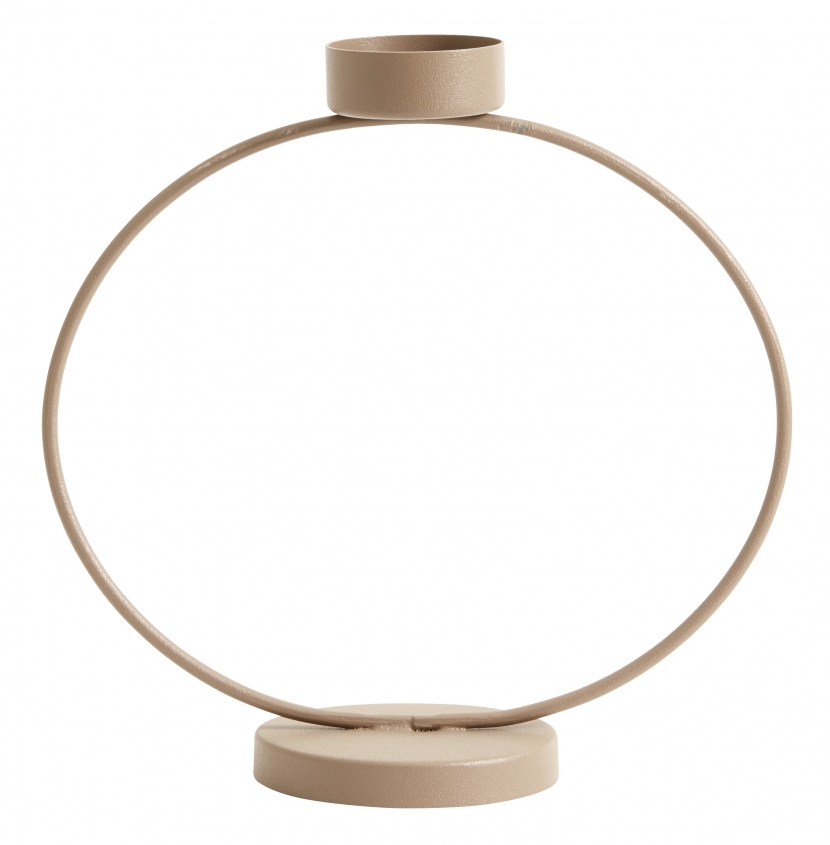 Bougeoir en métal beige H18cm Bougeoir en métal beige H18cm