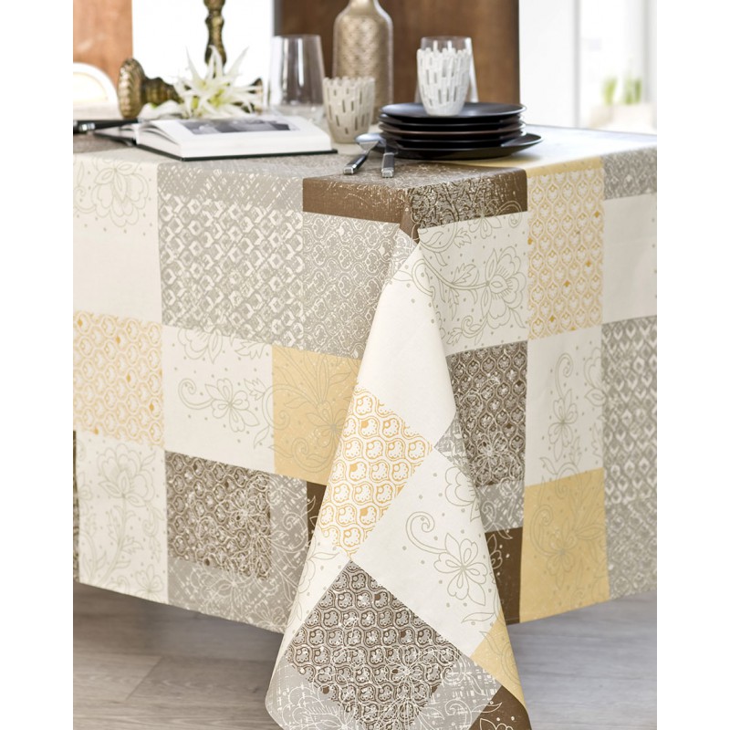 Nappe en coton enduit acrylique désert 160x300 cm (photo) Nappe en coton enduit acrylique désert 160x300 cm