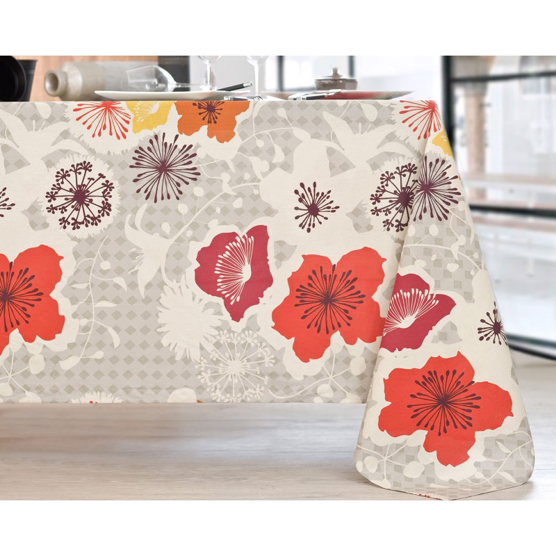 Nappe en coton enduit acrylique multicolore 160x30,0 cm (photo) Nappe en coton enduit acrylique multicolore 160x30,0 cm