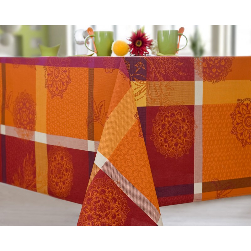 Nappe en coton enduit acrylique canelle 160x250 cm Nappe en coton enduit acrylique canelle 160x250 cm